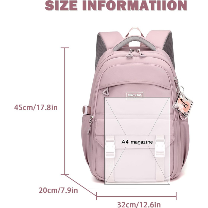 Водонепроникний рюкзак для школи JANSBEN для дівчаток та хлопчиків, багатосекційний, ідеальний для 10-річних дітей, підлітків та 5 класу, фіолетовий