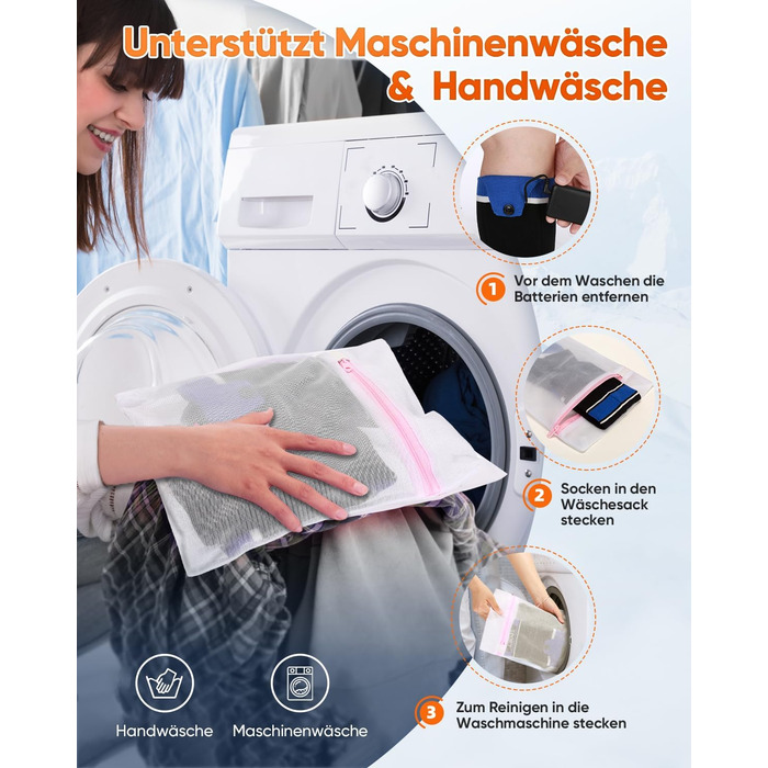 Гріючі шкарпетки 2026 Upgraded з акумулятором 5000mAh*2, 3 режими нагріву, 360° обігрів, для жінок та чоловіків, для катання на лижах, полювання, походів, миючіся, універсальний розмір, блакитні