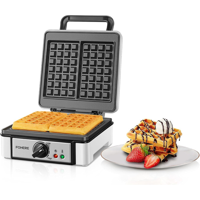 Електричний вафельниця FOHERE 2 шт. | 1200 Вт | Вафельниця, гриль для сендвічів, тостер | Антипригарне покриття