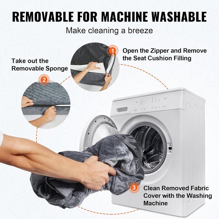 Автокрісло для собак VEVOR, підвищення для собак у машину з кишеню для зберігання, автокрісло для домашніх тварин з прикріпленою страхувальною лінією, губчаста подушка, автоліжко для собак середніх та великих порід до 25 кг (Сірий, Large)