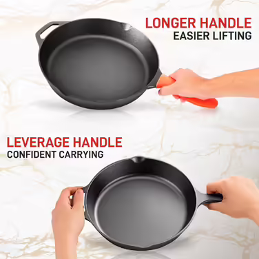 NutriChef Frying Pan with Lid, 30cm - Frying Pan - with Ergonomic Silicone Handle & High Rim, Pan made of Cast Iron, Non-Stick Coated, for Induction, Ceramic, Gas & Electric, PFOA & PFOS-Free 30cm Frying Pan