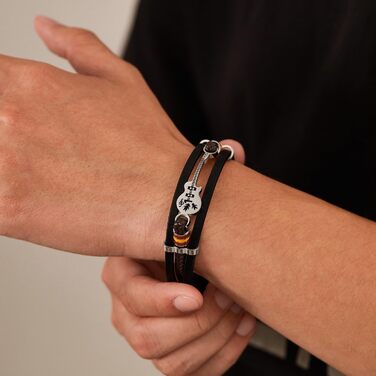 Чоловічий браслет зі шкіри та нержавіючої сталі з магнітною застібкою в подарунковій коробці - стильний аксесуар для чоловіків