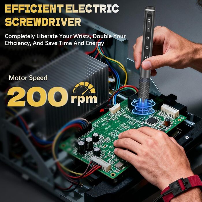 Електрична викрутка Mini 78 в 1 - Набір прецизійних викруток з магнітними Torx, LED дисплеєм та 5 рівнями моменту. Підходить для ноутбуків, окулярів, годинників, ПК