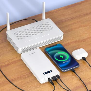 Power Bank NASTIMA 12V 5200mAh з трьохвидим виходом (USB-A, USB-C, DC) для LED, CCTV, камер та ін.