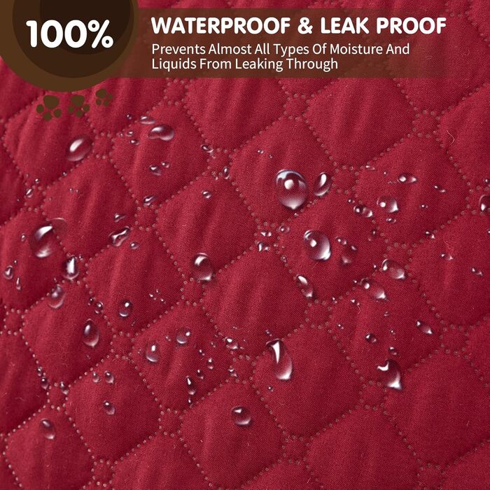 Водонепроникний килимок для собак PETCUTE 75x180 см, червоний. Захист дивану від бруду та шерсті. Міцний, легко миється, не слизький.