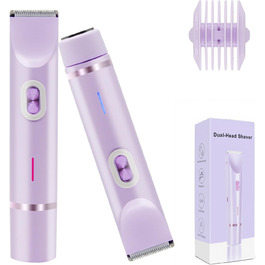 Електричний триммер для бікіні 2-в-1 для жінок та чоловіків – для гладкої шкіри, для інтимної зони, фіолетовий
