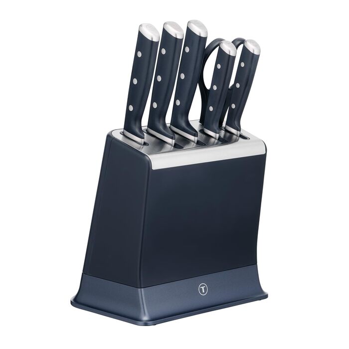 Набір ножів Tefal EverSharp Pro 6 предметів, блок для самозагострення, німецька нержавіюча сталь, синій (K297S744)