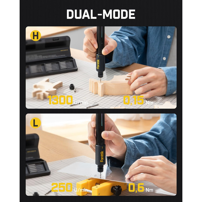 Електричний міні-дрель Fanttik K2 Nano - набір для DIY, 20 свердл, 800 mAh, для корпусу, пластику, смоли, ювелірних виробів