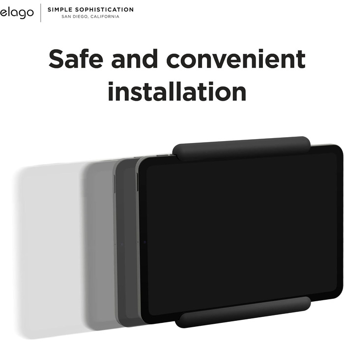 Тримач для планшета elago Home Hub Mount для Apple iPad, iPad Air/Pro, Samsung Galaxy Tab та інших планшетів, силіконовий, з кабелем-органайзером, чорний