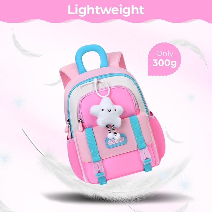 Рюкзак для дитячого садка Tanou для дівчаток, ультралегкий, з нагрудним ремінцем (рожевий)