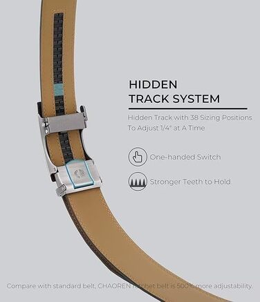 Чоловічі ремені CHAOREN (2 шт.): шкіряні, з автоматичною пряжкою, 35 мм, регулюються, чорний/коричневий, розмір 90-100 см