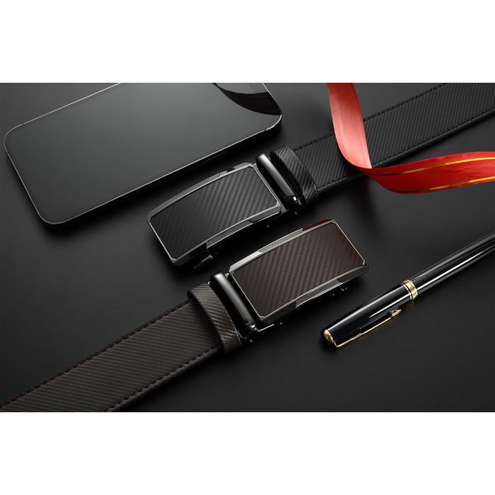 Чоловічий шкіряний ремінь DOOPAI з автоматичною застібкою, 35 мм, регульований розмір, без отворів, білий/чорний