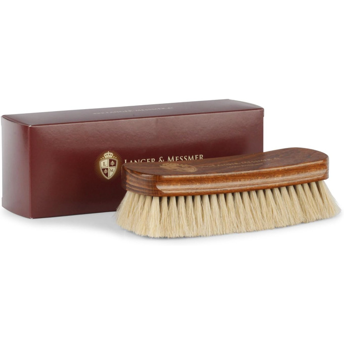 Langer & Messmer shoe brush made of fine horsehair for effectively polishing your shoes - The polishing brush for professional shoe care - Available individually or in a 2-pack