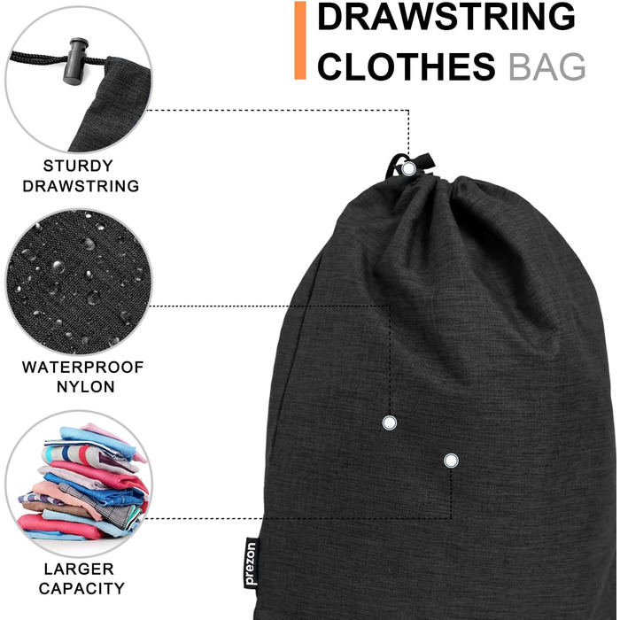 Набір компресійних кубиків для багажу Prezon: органайзер для подорожей (6 шт, чорний)