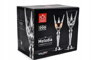 Набір келихів для лікеру RCR Melodia, прозорі, 50 мл, 6 шт.