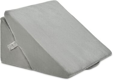 Підголовник GOPLUS для ліжка: подушка для читання, подушка для відпочинку, з піною з пам'яті, знімний чохол, подушка для ніг, подушка для спини, ергономічна з ручкою, подушка для вен, подушка для відпочинку для дивану/крісла, 54x32x50,5 см (Сірий)