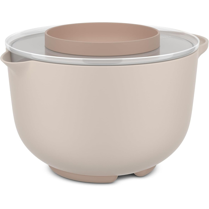 Миска з кришкою Mepal Chef it 3000 мл, антиковзке дно, для мікрохвильової печі та посудомийки, термостійка до 110°C, крейдяний колір
