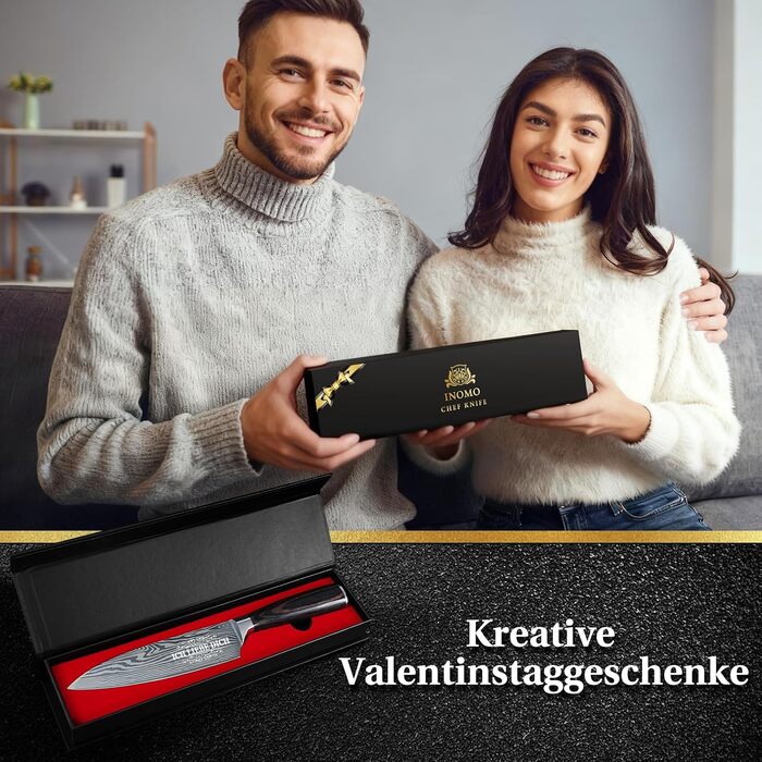 Професійний кухонний ніж INOMO для чоловіків, сталеве лезо 15 см, сріблястий колір