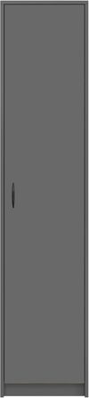 Bookshelf Wardrobe Shelf White 40cm wide 180cm high Cabinet Organizer Multi-purpose Cabinet with 4 adjustable shelves Filing cabinet Shelf Wall narrow Wood for bedroom hallway basement office (Anthracite)