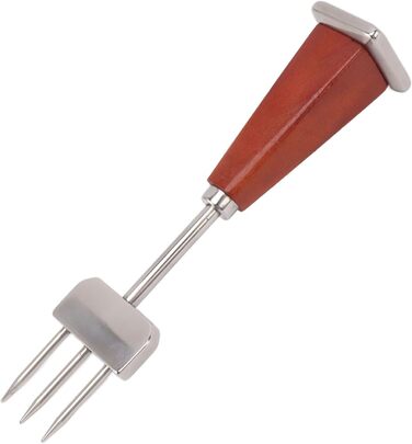 NDNCZDHC Stainless Steel Ice Pick Set, 17.8 Cm Large Ice Breaker and 20.8 Cm Large Dual-Action Ice Picker with Wooden Handle for Bartenders in the Kitchen (B)