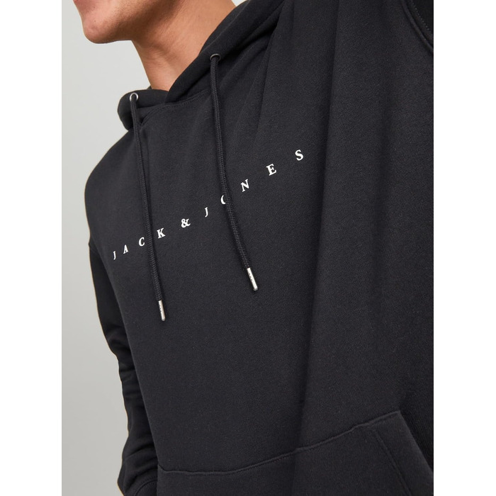 Чоловічий худі Jack & Jones JJestar JJ Sweat Hood, Relaxed Fit, чорний, розмір XXL