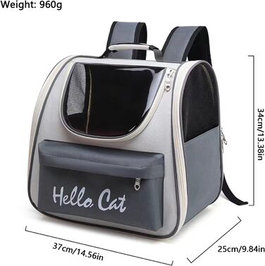 Рюкзак для тварин: переноска для собак та котів у формі космічної капсули. Зручний рюкзак для подорожей з двома пакетиками для відходів. Дихаючий рюкзак для великих котів та маленьких собак