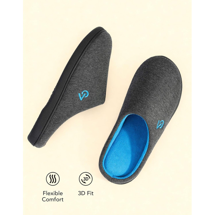 Чоловічі халапи VeraCosy з пам'яті піни, двоколірні, 40/41 EU, сірий/блакитний