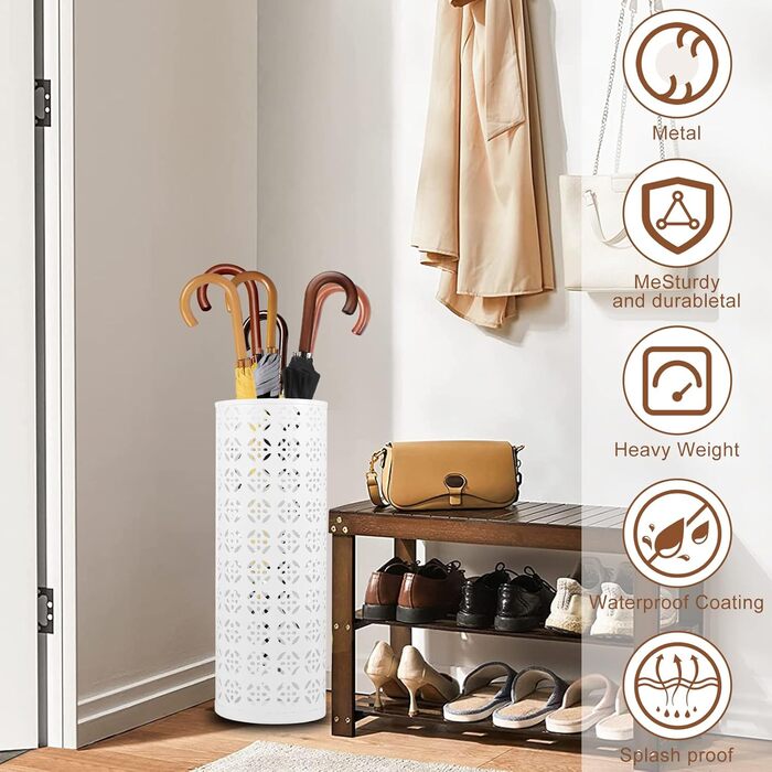 Металева підставка для парасоль та тростей Rain Collection, 15x15x42 см