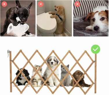 Захисне ґратка для собак, дерев'яне розтяжне ґратка, 75 x 105 см