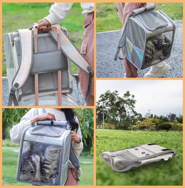 Рюкзак-переноска для котів та собак SWIHELP, безпечний, для подорожей (кольоровий)