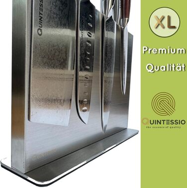 QUINTESSIO XL магнітний блок для ножів з нержавіючої сталі, без ножів, тримач для ножів, магнітний органайзер для кухні