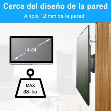 Настінний кронштейн для телевізора orienttvbracket для LED, LCD, OLED, Plasma (14-61 дюймів), VESA до 100x100 мм, фіксований, до 15 кг