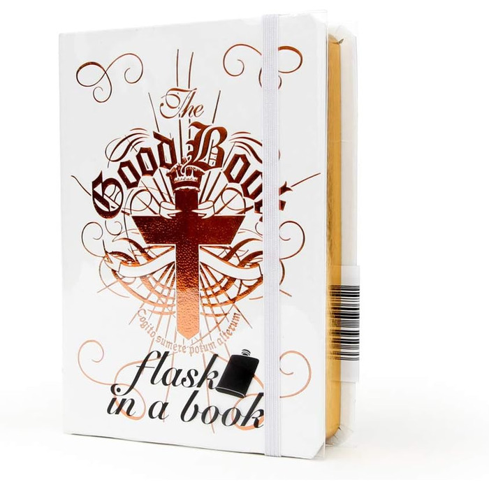 Фляга для напоїв Suck UK 'The Good Book' 120мл, нержавіюча сталь, білий колір