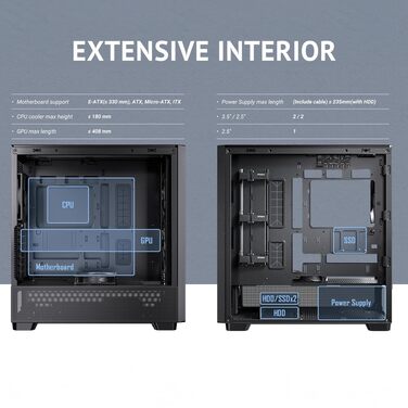 Корпус для ПК Antec Flux Midi Tower, чорний матовий, Gaming Case
