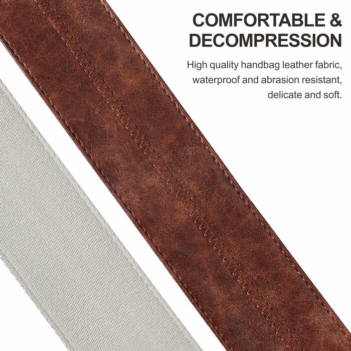 Гітарний ремінь Nefelibata з кишенею для медіатора, 2.3 дюйма, веганська шкіра, стиль Porter, 60-ті, вестерн, вінтаж, регульований від 42' до 66'