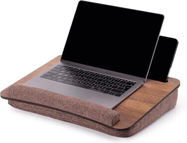 Підставка для ноутбука Vigo Wood з подушкою, дерев'яна, портативна, для дому та офісу, з м'якою підкладкою для зап'ястя, підходить для ноутбуків та планшетів (горіх)