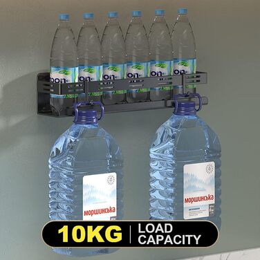 Настінна полиця для спецій та кухонного приладдя, чорна (40 см)