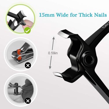 Набір для стрижки нігтів для літніх людей DRMODE з широким захватом, професійний, з нержавіючої сталі, для товстих нігтів