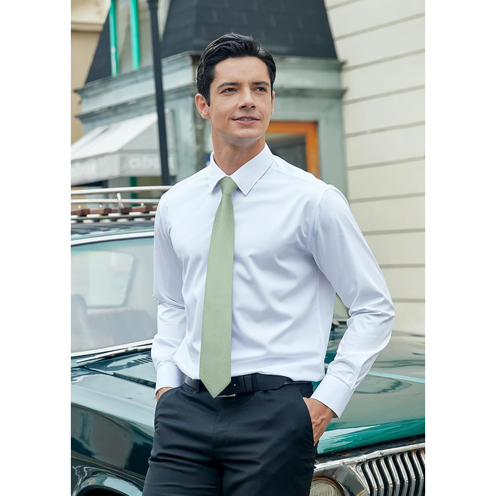 Комплект краватка, хустинка та запонки Hisdern Salbei Grün для чоловіків на весілля