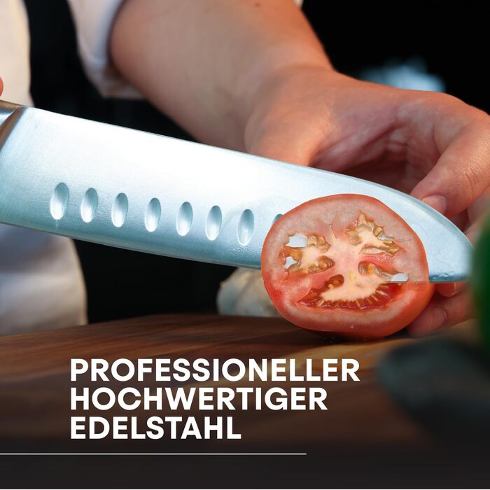 Набір кухонних ножів MasterChef з сумкою, 5 предметів: шеф-ніж, сантоку, овочевий, для чищення та нарізки, нержавіюча сталь з високим вмістом вуглецю