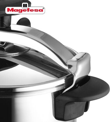 Скороварка Magefesa Star Bombeada 10 л з нержавіючої сталі 18/10 для індукції, рівномірний розподіл тепла, здорове приготування