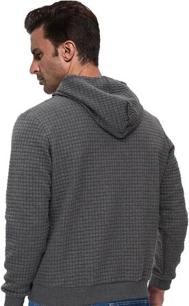Чоловічий світшот Tansozer Basic з капюшоном, довгі рукави, в клітинку, темно-сірий