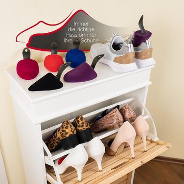 MTS care LISA Basic Velours Pumps Size 36-38 - Foam Shoe Stretcher for Women, 5 Pair Set - Shoe Stretcher Keeps Shoes in Shape - Perfect Fit & Freshness