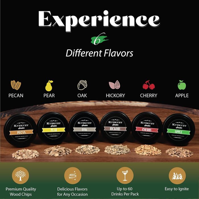 Набір для копчення коктейлів Bouron: факел та 4 види тирси для димного напою