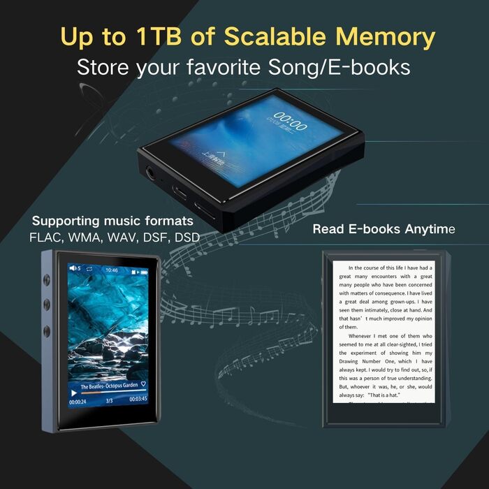 MP3 плеєр F22 HiFi Bluetooth з DAC чіпом, 2.8