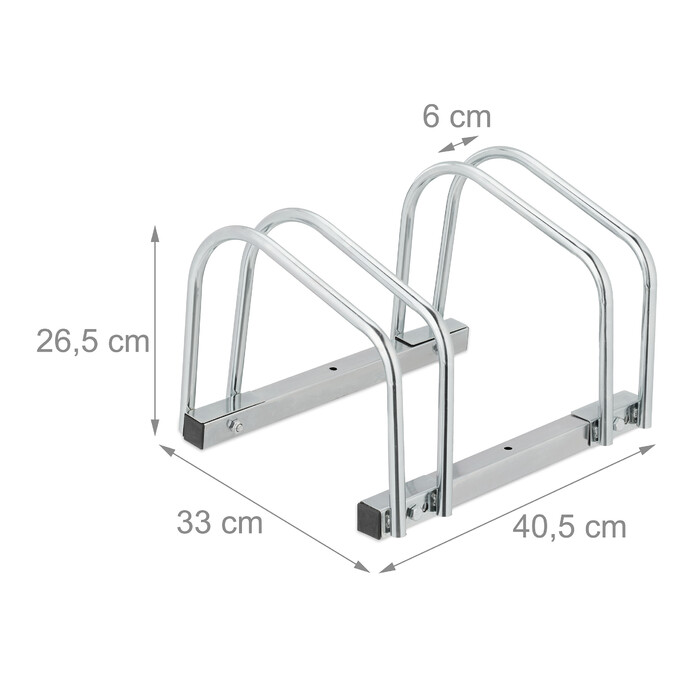 Relaxdays Silver Bicycle Stand for 2 Bicycles