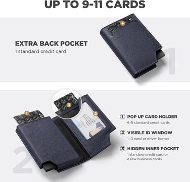Гаманець-картхолдер VULKIT RFID захист, шкіряний, для чоловіків та жінок, з відділенням для грошей, магнітний замок, колір - пісковик морський