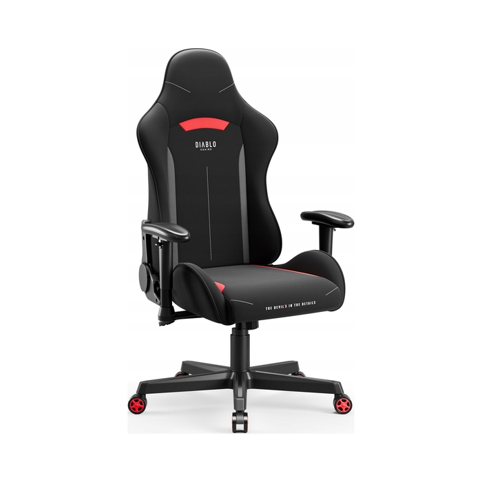 Ігрове крісло Diablo Chairs X-ST4RTER, чорна тканина, чорно-червоне