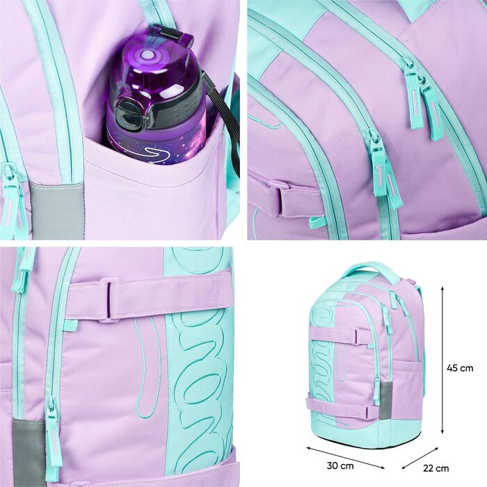 Шкільний рюкзак Baagl Set для хлопчиків та дівчаток-підлітків (5 предметів): рюкзак Skate MAX, пенал, спортивна сумка, бананка, 30 л (Sweet)