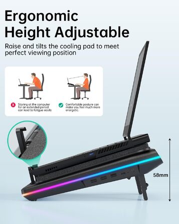 Ігровий охолоджувач для ноутбука llano V12 RGB з потужним турбовентилятором 5.5